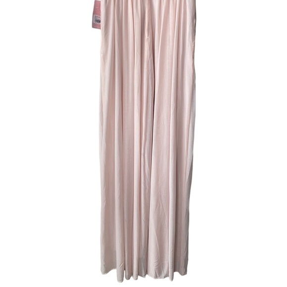 NWT Birdy Grey Ryan Bridesmaid Mesh Formal Evening Maxi Dress Pale Pink Blush - Picture 10 of 13